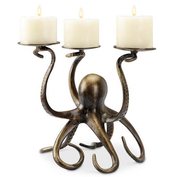 Octopus Pillar Trio Candle Holder Sculpture Legs Decorative Design